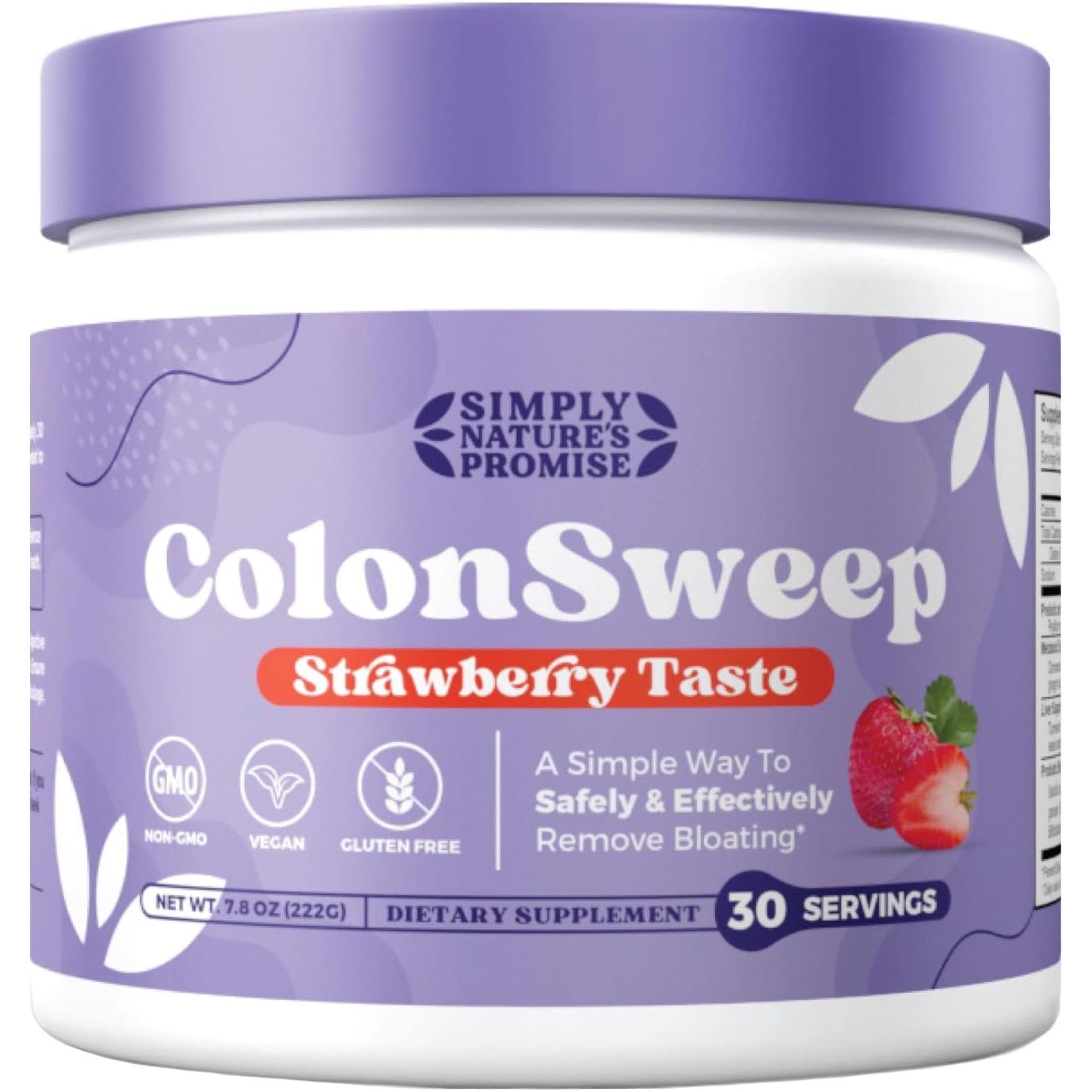 Colonsweep - Strawberry Flavored Probiotic Psyllium Husk Powder Colon Cleanser,7.8 Oz. - 30 Servings