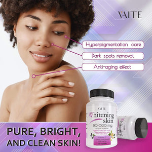 Glutathione Whitening Pills - Dark Spots & Acne Scar Remover with Anti-Aging & Antioxidant Effect - 120 Capsules.