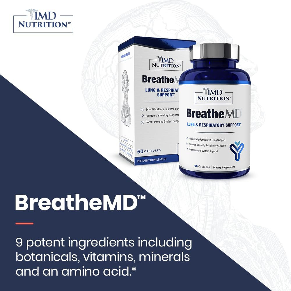 1MD Nutrition Breathemd | Lung and Respiratory Support Supplement 60 Count