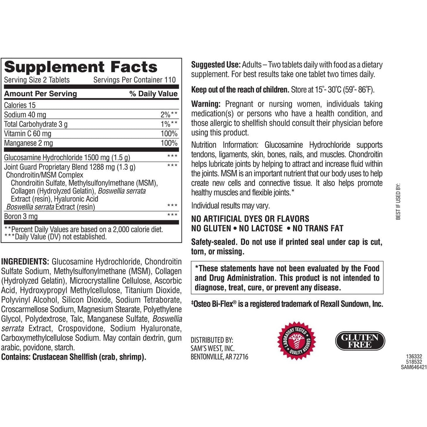 Member'S Mark Triple Strength Glucosamine Chondroitin MSM (220 Count)