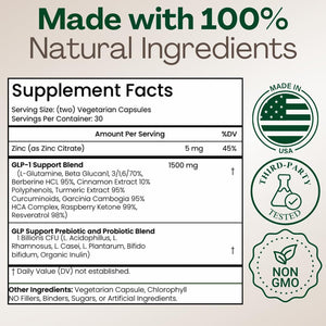 GLP-1 Supplement for Women and Men | Hunger & Metabolism Support (60 Capsules)