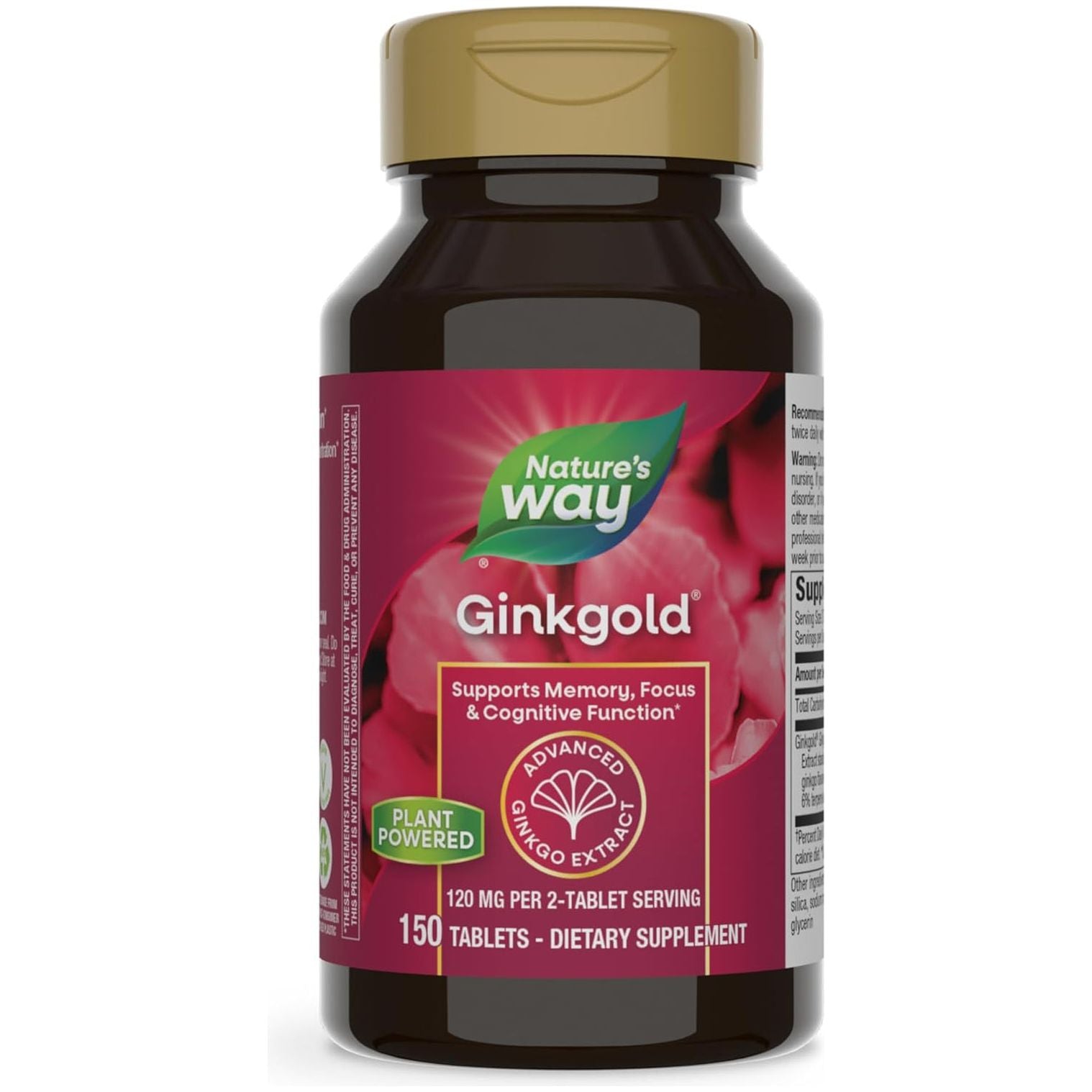 Nature'S Way Ginkgold Advanced Ginkgo Extract, Supports Memory, Focus & Cognitive Function* 150 Tablets