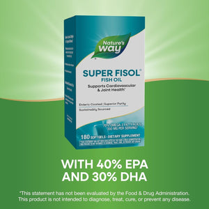 Nature'S Way Super Fisol Fish Oil (Omega 3), Supports Cardiovascular and Joint Health 180 Softgels