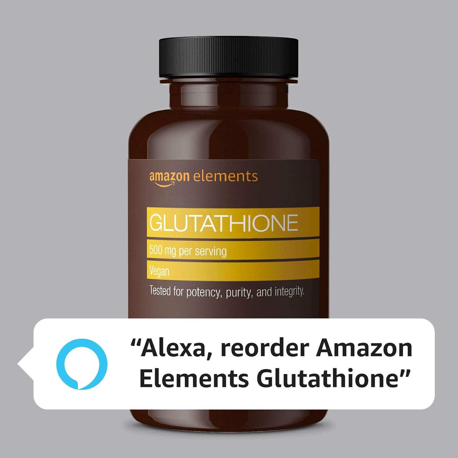 Amazon Elements Glutathione, 500Mg, 60 Capsules, 2 Month Supply