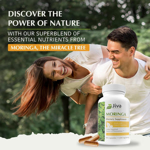 Jiva Botanicals Moringa Leaves Extract Capsules for Immune and Normal Joint Support - 90 Capsules