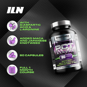 Iron Labs Nutrition PCT Xtreme - PCT Supplement for Men - 4 Week Course - Post Cycle Support Booster (80 Capsules)