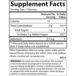 Carlson - Melatonin Gummies 2.5 Mg for Healthy Sleep 60 Gummies - Suppviv