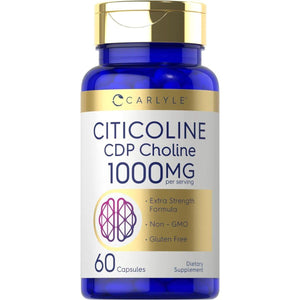 Carlyle Citicoline CDP Choline 1000Mg | 60 Capsules | Extra Strength Formula.