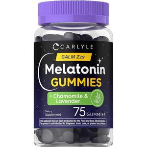 Carlyle Melatonin 3Mg Gummies - with Chamomile and Lavender Extract 75 Count - Suppviv