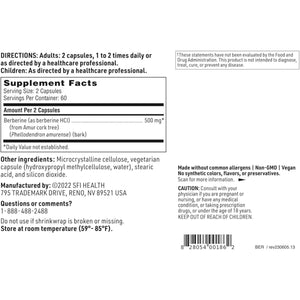 Klaire Labs Berberine HCI 500Mg - Berberine Supplement - (120 Capsules).