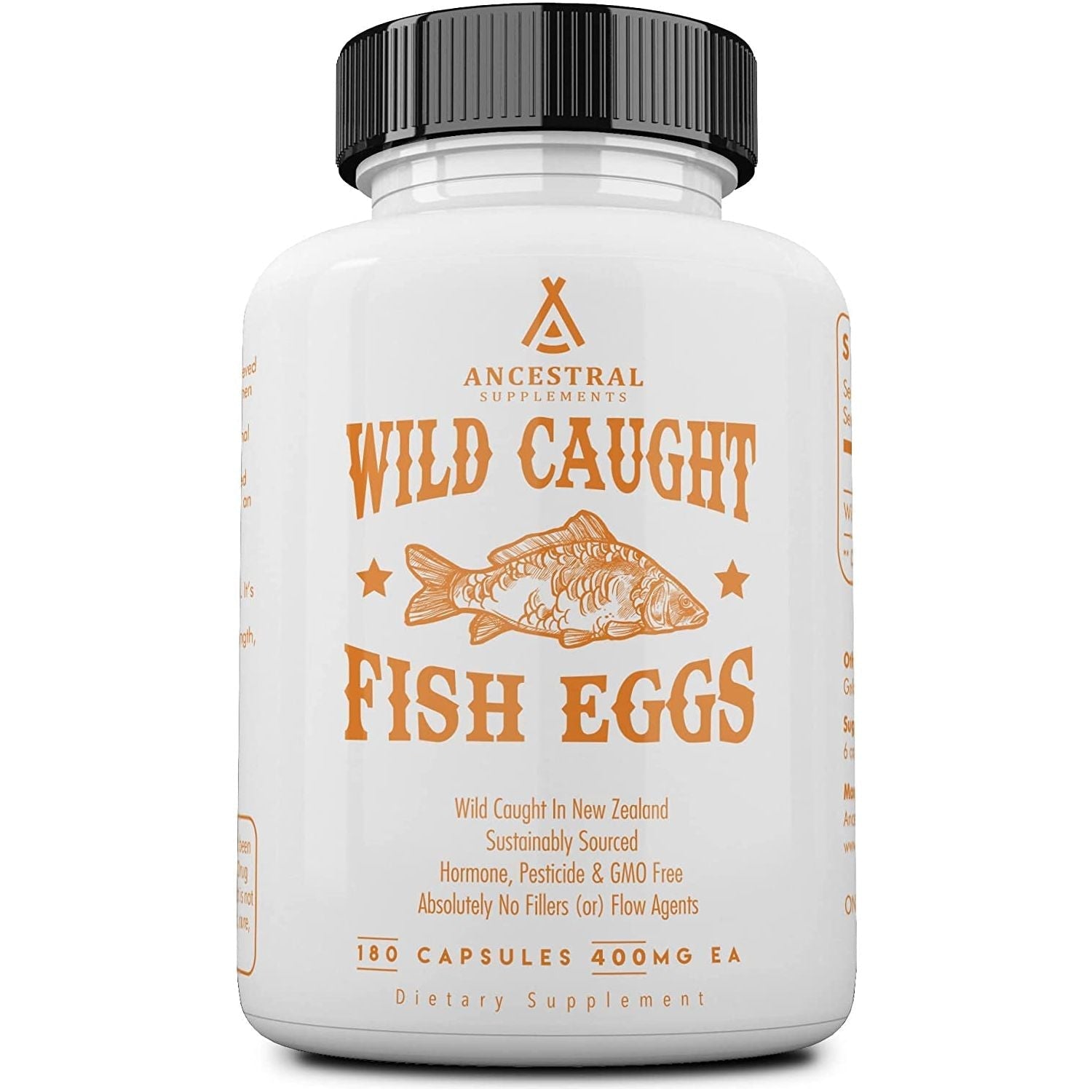 Ancestral Supplements Wild Caught Fish Eggs, 2400Mg, Omega-3 Supplement 180 Capsules