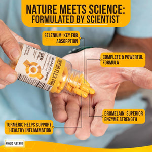 Total Joint Support Supplement for Men with Glucosamine, Chondroitin, Selenium & Bromelain | 60 Capsules