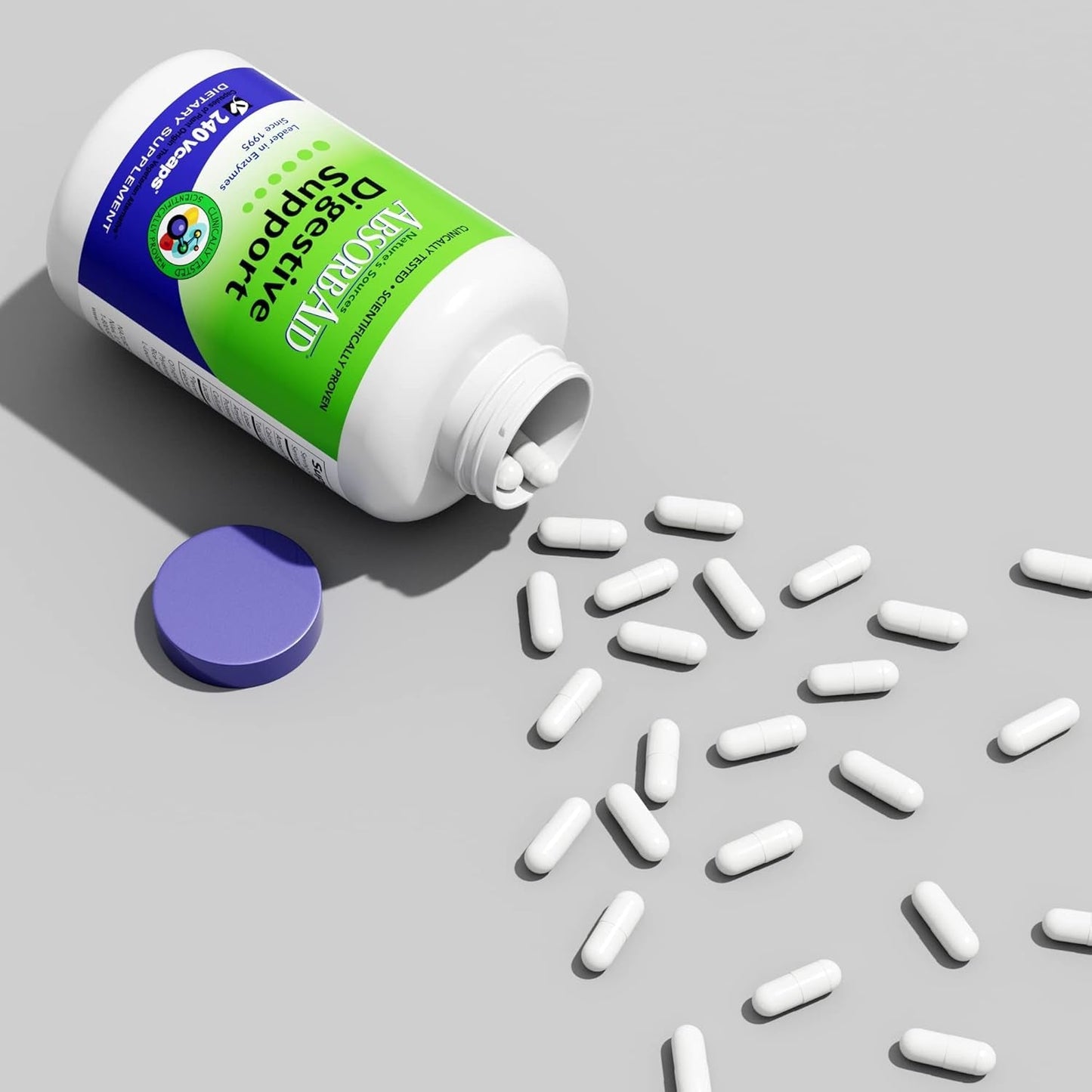 Absorbaid Digestive Enzymes 240 Vcaps, Proven to Increase Vital Nutrient Absorption by up to 71%