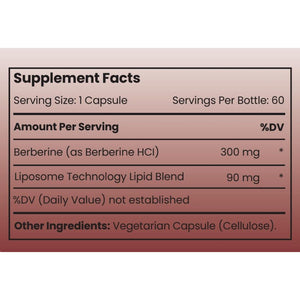 Liposomal Berberine Capsules – Supports Immune Function, Gut Health and Metabolic and Cardiovascular Health (60 Capsules)