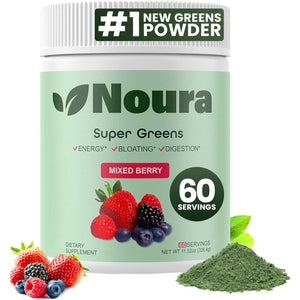 Super Greens Powder - Immunity, Digestive Enzymes & Probiotics for Energy, Gut Health, Bloating Relief for Women 60 Servings