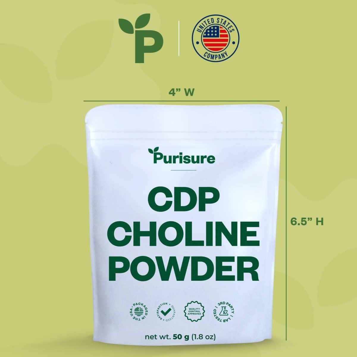 CDP Choline Powder, 50G, CDP Choline Supplements That Support Attention, Focus, and Energy, 200 Servings - Suppviv