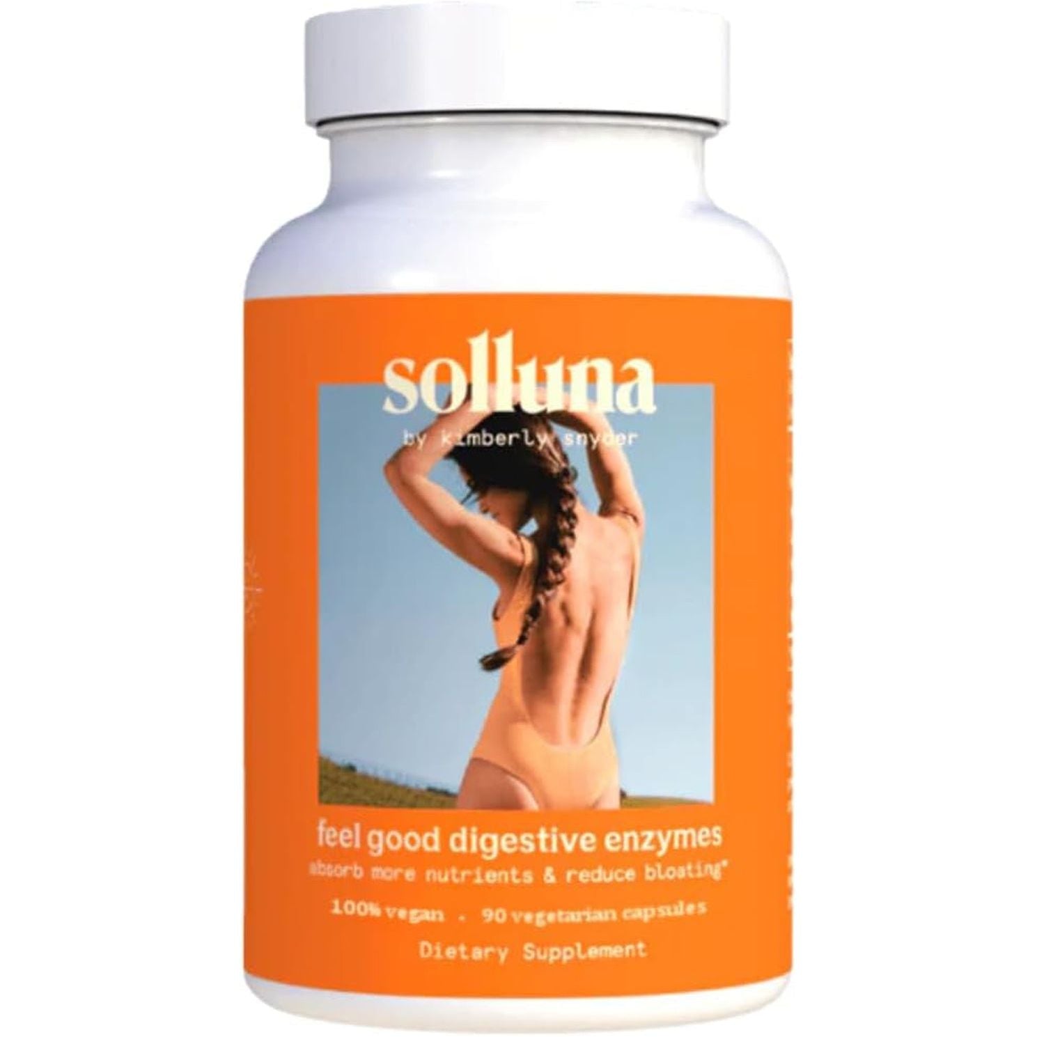 Solluna by Kimberly Snyder Feel Good Digestive Enzymes Digestion & Nutrient Absorption Aid for Stomach Pain, Gas & Bloating