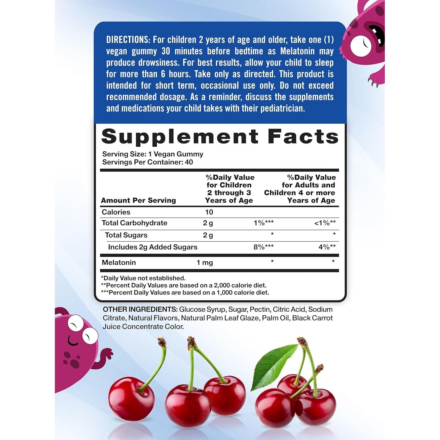 Nature'S Truth Kids Melatonin Gummy | 1Mg | 40 Count | Cherrylicious Flavor