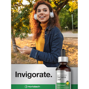 Horbäach Damiana Leaf Herb Tincture | 2 Fl Oz | Vegetarian, Non-Gmo & Gluten Free Herbal Supplement