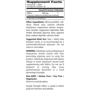 Doctor'S Best Sam-E 400 Mg, Vegan, Gluten Free, Soy Free, Mood and Joint Support, 60 Enteric Coated Tablets