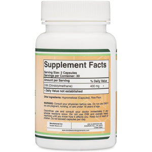 DIM Supplement for Women and Men Estrogen Blocking Supplement, Hormonal Acne Treatment 200Mg per Capsule, 60 Capsules