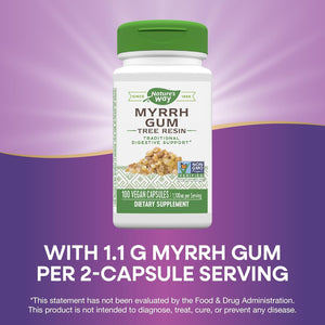 Nature'S Way Myrrh Gum Tree Resin, Traditional Digestive Support*, 1,100Mg per Serving, 100 Capsules
