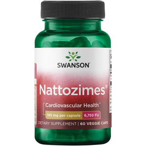 Swanson Triple-Strength Nattozimes 195 Milligrams/6750 Fu 60 Veg Capsules Enzyme