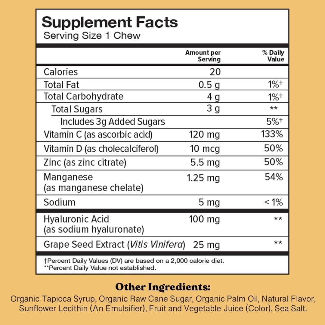 Chewsy Youthful Skin - Fruity Chews Vitamins 30 - Day Supply - Suppviv