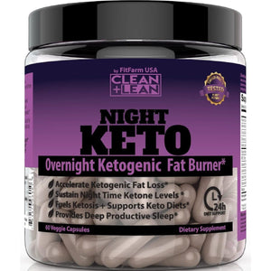CLEAN+LEAN NIGHT KETO: Ketogenic Fat Burner & Sleep Aid | All Natural & GF | 60 Caps - Suppviv