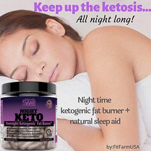 CLEAN+LEAN NIGHT KETO: Ketogenic Fat Burner & Sleep Aid | All Natural & GF | 60 Caps - Suppviv