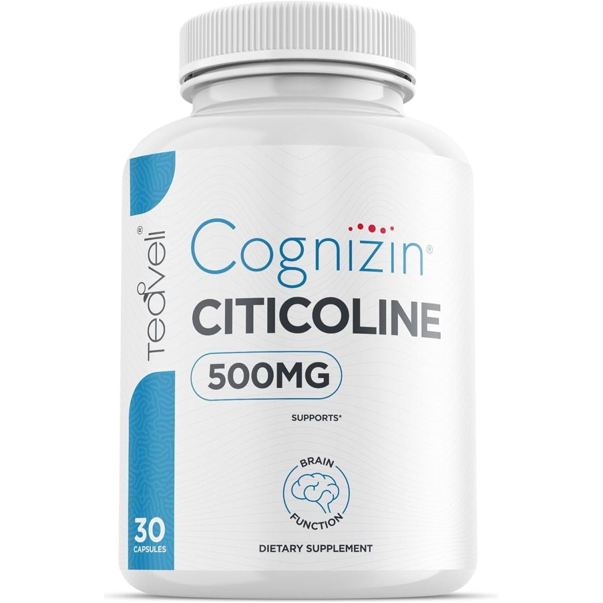 Cognizin Citicoline - 500Mg CDP Choline Capsules - Brain Supplement to Support Clarity, Concentration and Memory 30 Servings - Suppviv