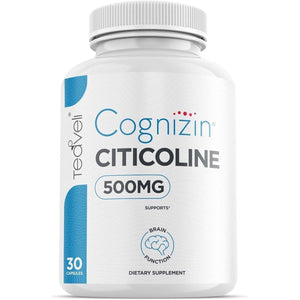 Cognizin Citicoline- 500Mg CDP Choline Capsules- Brain Supplement to Support Clarity, Concentration and Memory 30 Servings.