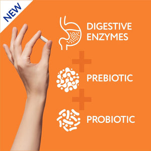 Florajen Digestive Enzymes with Probiotics and Prebiotics- Digestive Health, Gut Relief & Bloating - 30Ct