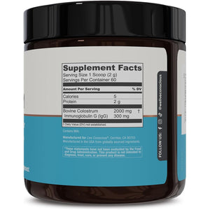 Live Conscious Colostrum Powder with Lactoferrin for Iron Absorption - Immune System Supplement