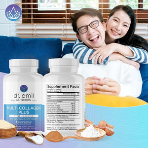 DR. EMIL NUTRITION Multi Collagen Pills - Collagen Supplements to Support Hair, Skin, Nails, & Joints - 90 Capsules