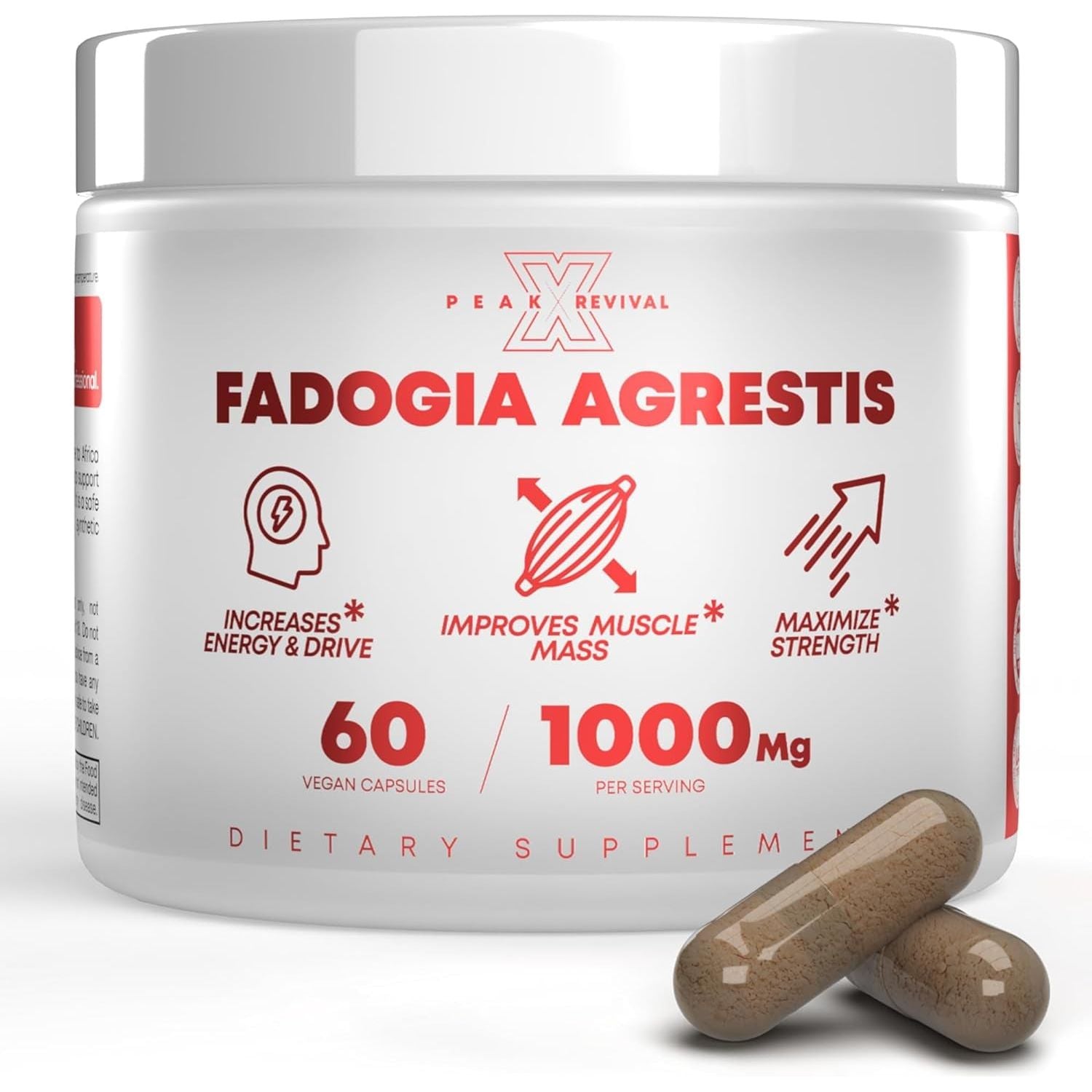 Fadogia Agrestis 1000Mg per Serving Supplement to Increase Energy, Athletic Performance & Muscle Mass (60 Capsules)