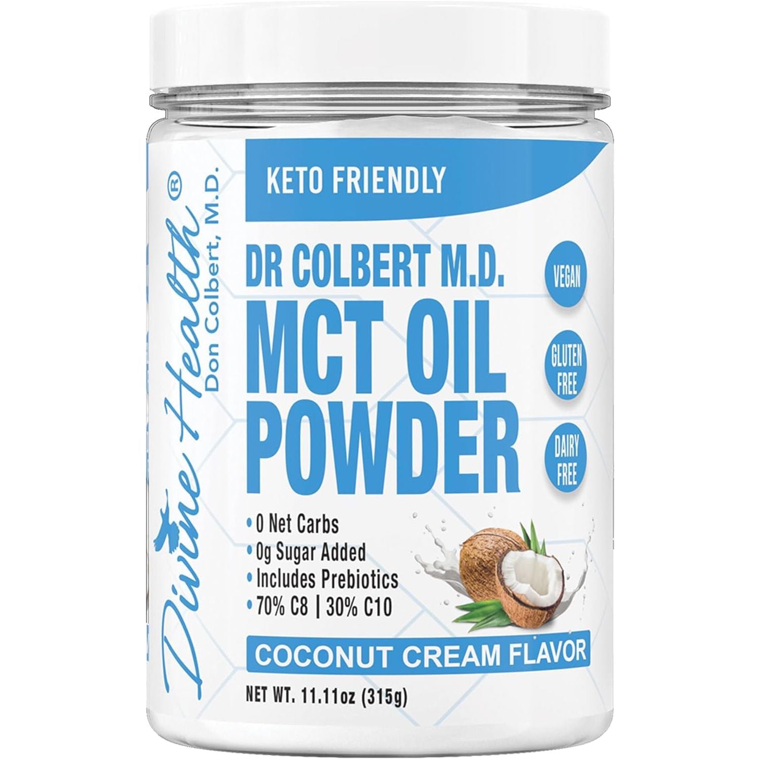Keto Zone MCT Oil Powder | Coconut Cream Flavor | 30 Day Supply | 75% C8 25% C10