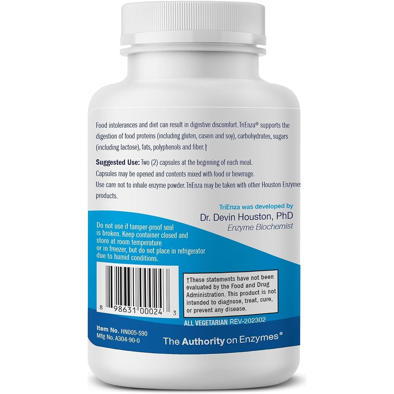 Trienza - Digestive Enzyme Supplement for Gluten, Casein, Soy, Proteins, Carbohydrates, Fats & Polyphenols - 90 Capsules