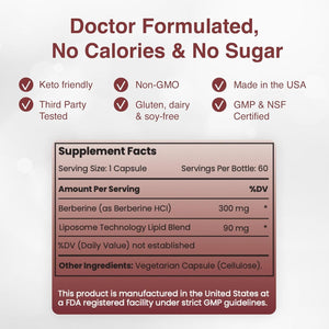 Liposomal Berberine Capsules – Supports Immune Function, Gut Health and Metabolic and Cardiovascular Health (60 Capsules)