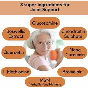 Glucosamine Chondroitin MSM Boswellia Curcumin Bromelain Quercetin - 90 Caps/30 Servings