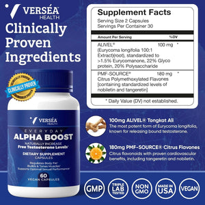 Versea Everyday Alpha Boost | Supports Natural Testosterone, Energy, Stamina, Endurance, and Vitality