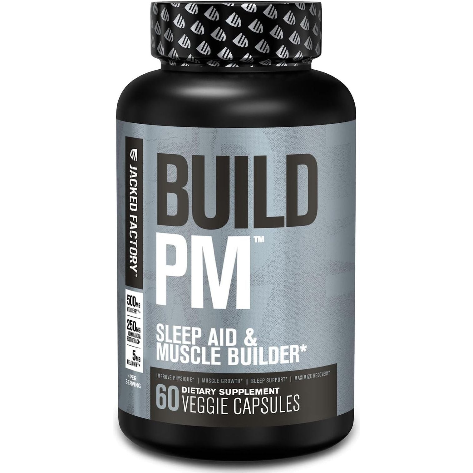 Jacked Factory Build PM Night Time Muscle Builder & Sleep Aid - 60 Natural Veggie Pills