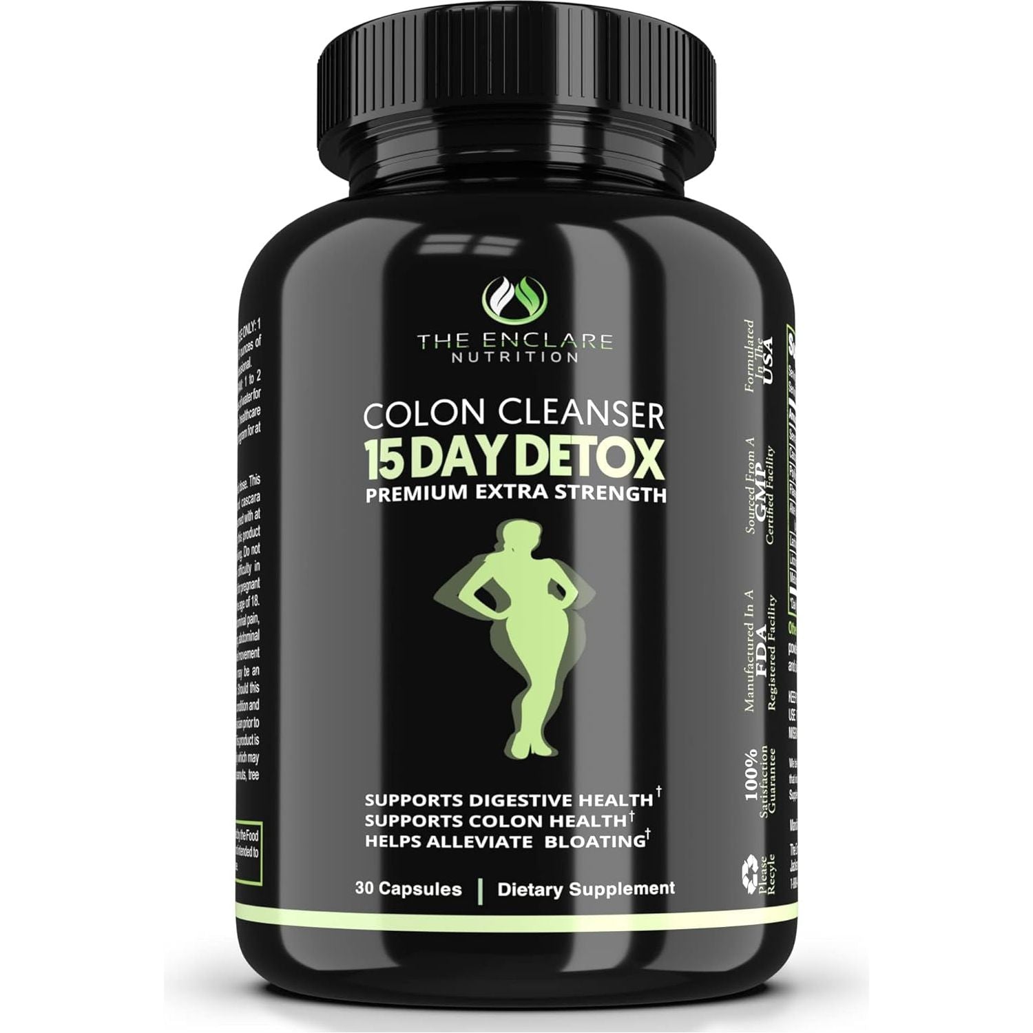 THE ENCLARE NUTRITION Colon Cleanser Detox. Premium 15 Day Fast-Acting Diet Pills