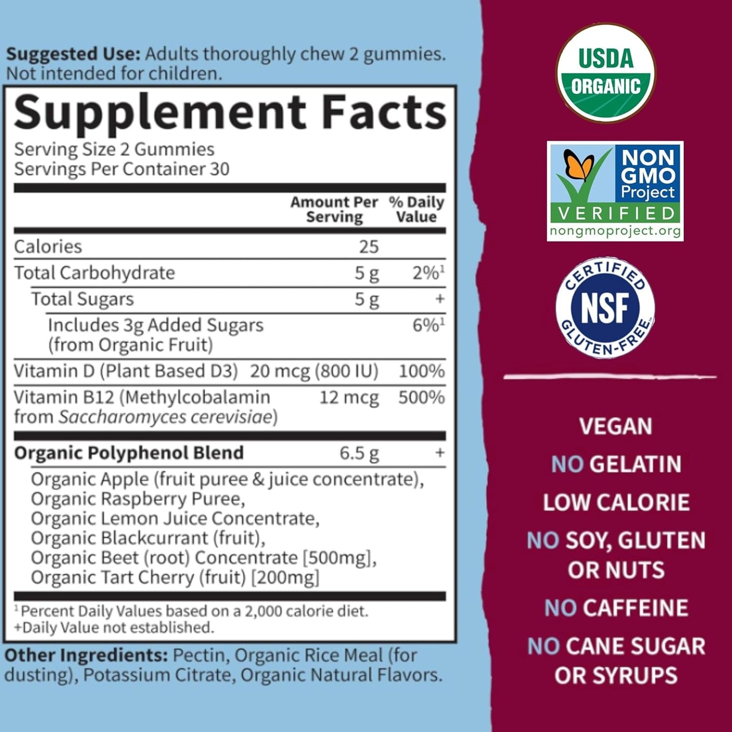 Garden of Life Organic Beet Root Gummies Made from Pectin with Antioxidants for Heart Health & Energy, Raspberry, 30 Servings