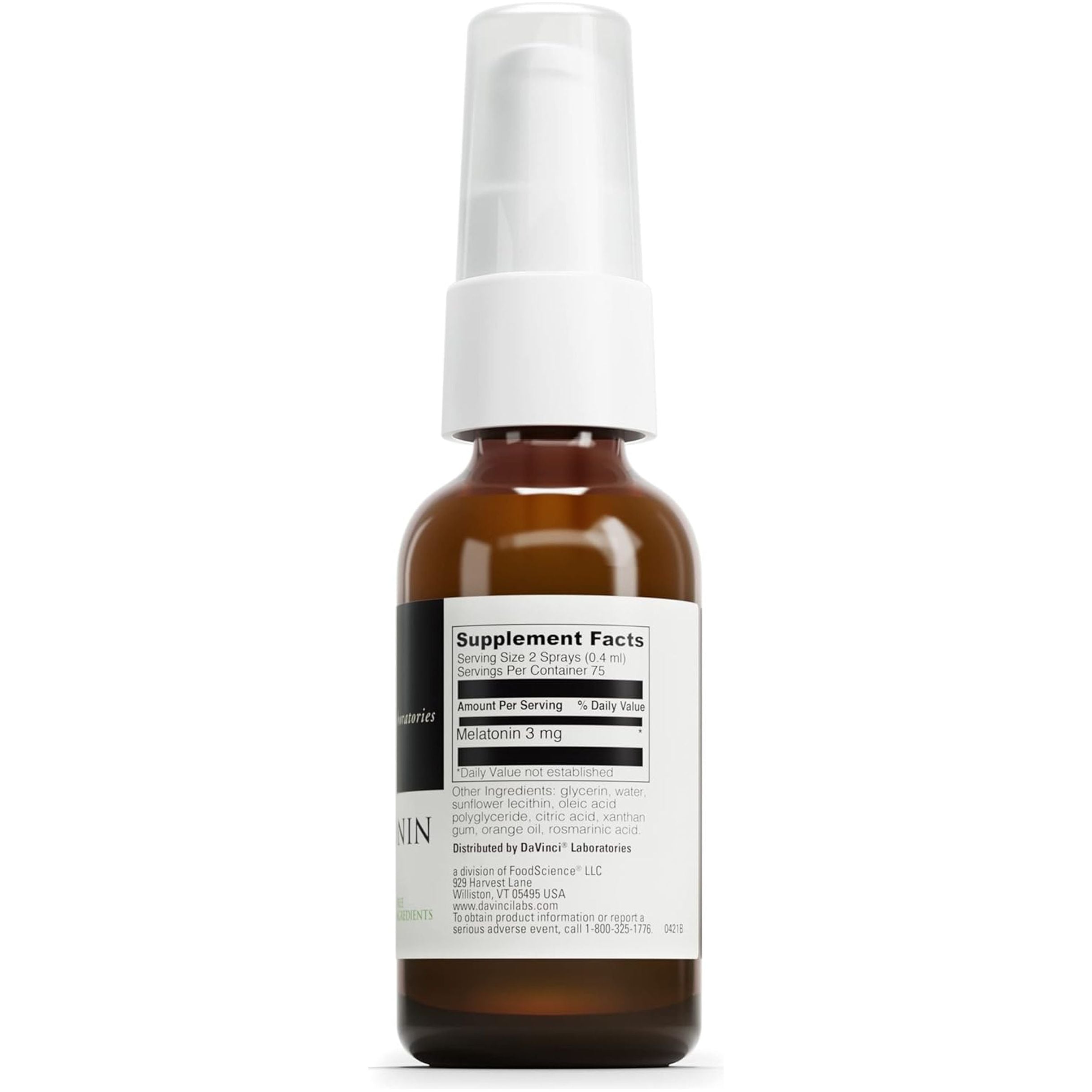 DAVINCI Labs Liposomal Melatonin Spray - Sleep Support Supplement 30 Ml