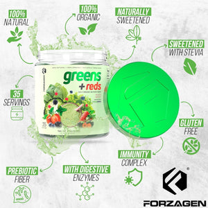 Forzagen Vegan Greens & Reds Superfood Powder - 35 Servings
