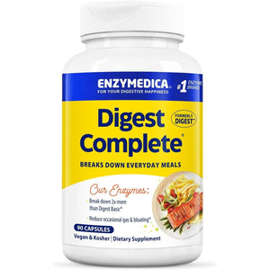 Enzymedica Digest, Full-Range, Everyday Digestive Enzymes, Offers Fast-Acting Gas & Bloating Relief, 90 Count