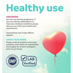 USDA Organic Fenugreek Capsules for Increased Breast Milk Supply - 60 Capsules