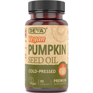 DEVA Nutrition Vegan Pumpkin Seed Oil 500 Mg, Cold-Pressed & Unrefined - 90 Capsules