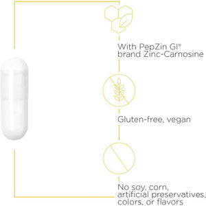 Integrative Therapeutics Zinc-Carnosine - Pepzin GI Brand Supplement - 60 Capsules